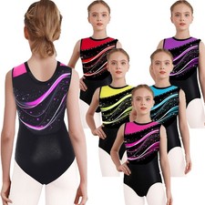 Girls Leotard Gymnastics Bodysuit Figure Ballet Competitions Jumpsuit Dance