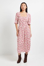 Dorothy Perkins Cherry Midi Dress Womens Daywear Dresses