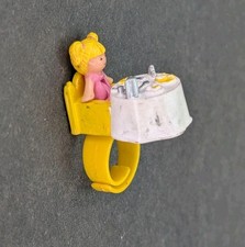 Complete Polly Pocket 1989 Tiny Tina's Dinnertime Ring Bluebird Toys