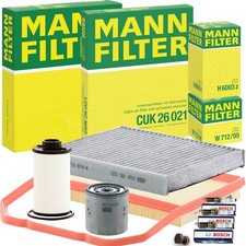 MANN FILTER INSPEKTIONSPAKET+ZÜNDKERZEN passend für VW POLO 6 AW1 65+75 PS