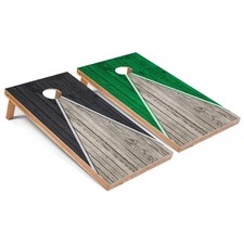Cornhole Boards Skips Garage Portable Dark Grey Kelly Backyard Game Set