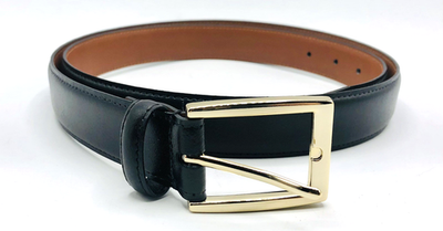 Brooks Brothers Black Genuine Leather Belt Gold Tone Single  display picture 1