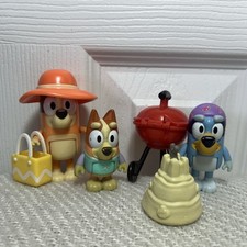 Bluey and Friends Bingo  Chili  Bluey Beach Day Action figures Set of 3 