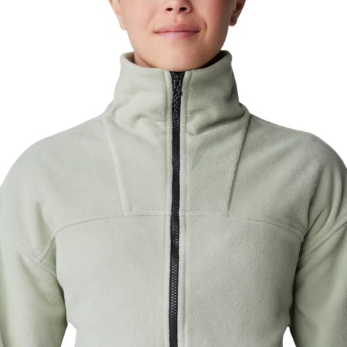 Mountain Hardwear Powder Maven Fleece Full Zip Women's Winter Jacket, White Sage - Picture 4 of 4