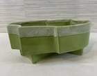 Cookson planter vtg ceramic green footed boho succulent organic flower vessel