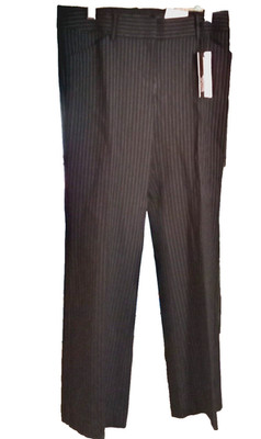 Express Editor black pinstriped women's pants size 2 30/28 premiere stretch NWT