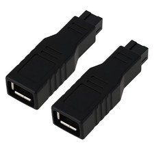 2 PCS IEEE1394 6 PIN Female To 9 PIN Male Converter For Firewire 400 To 800