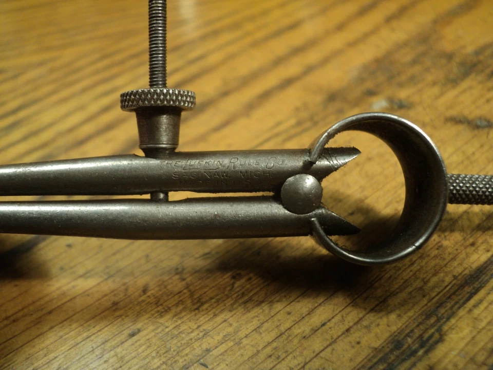 Vintage Lufkin Rule Co 2-7/8" Round Leg Dividers Drafting Tool   4" Long  USA - Image 2 of 4