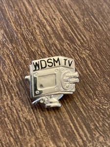 WDSM TV Station Camera Duluth  Vintage Sterling Silver Lapel Screw Back Pin