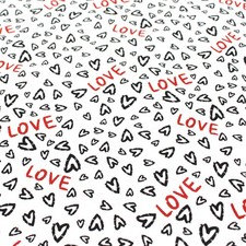 Herzen und  Love 100% Baumwollstoff 0,5m Stoff Kinderstoff Meterware Nähen BB009