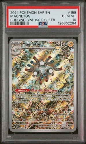 Pokemon Magneton Scarlet & Violet Promo Surging Sparks PC ETB #159 PSA 10 Gem
