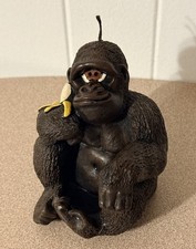 VTG 1980s Gorilla Holding Banana Candle Novelty Figural Wax Animal Unburned