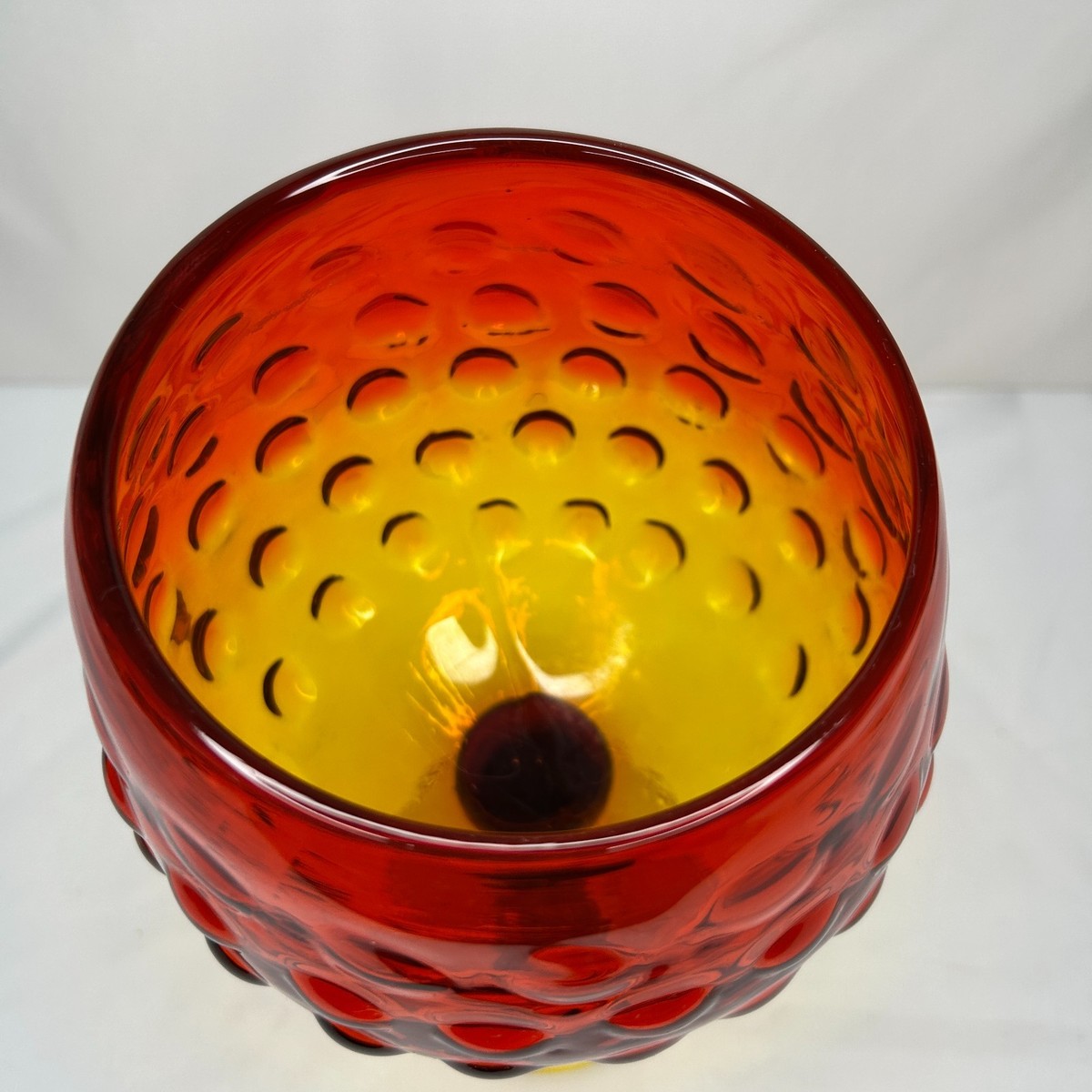 🧡RARE Vintage Blenko Tangerine Bubble Goblet #6049 – 1961 Catalog