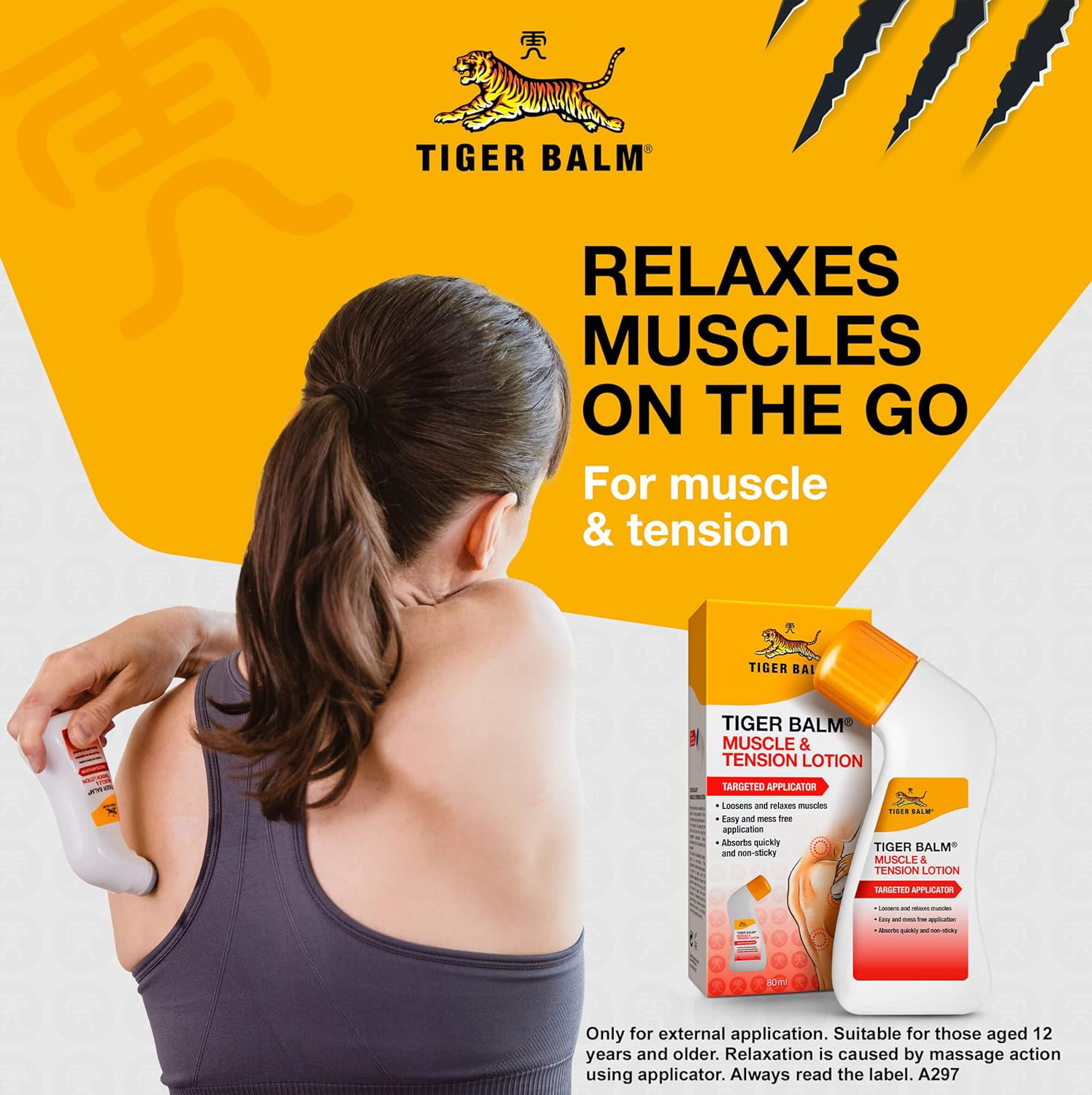 Tiger Balm Muscle and Tension Lotion with targeted applicator 80ml eBay