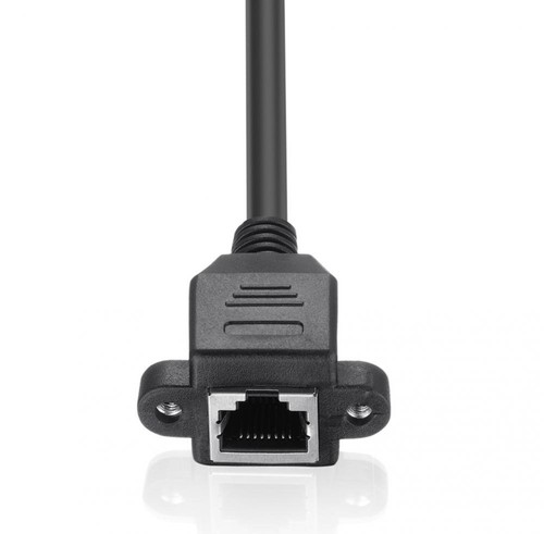 RJ45 Male to Female Panel Mount CAT6/5e/5 Network LAN Ethernet Cable Down Angle - 第 3/5 張圖片