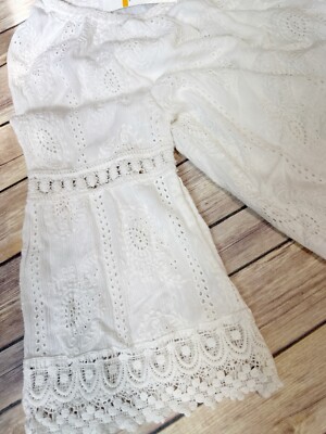 Karen Kane Women's Mixed Lace Dress, S, Off-White, 100% Viscose
