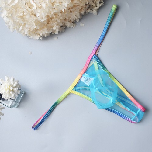 Mens Thong Underwear Mesh T-back Sexy Bikini G-String Briefs Graduated Color US - Picture 9 of 30