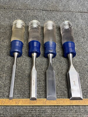 Vintage Craftsman 4 Piece Wood Working Chisel Set 1/4 , 1/2 , 3/4 , 1  USA 