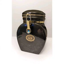 Black European Coffeehouse Collection Storage Canister Coffee Tea Canister