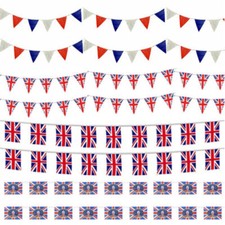 2 X King Charles Coronation Union Jack Bunting Banner Royal Party Decorations UK