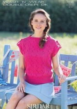 Sirdar Wash N Wear Knitting Pattern 7038 Women 32 - 42 Inches