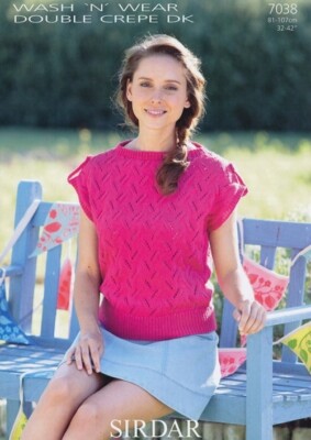 Sirdar Wash N Wear Strickmuster 7038 Damen 32 - 42 cm