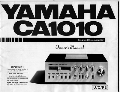 Bedienungsanleitung-Operating Instructions für Yamaha CA-1010 