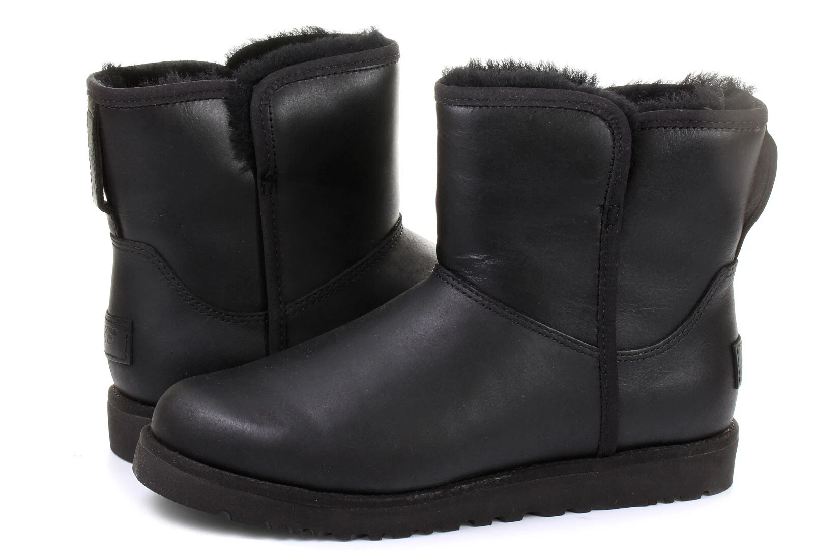 STIVALETTI PIATTI UGG® AUSTRALIA CORY IN PELLE NERA UK 5 5 EUR 38 USA 7 RRP £ 185