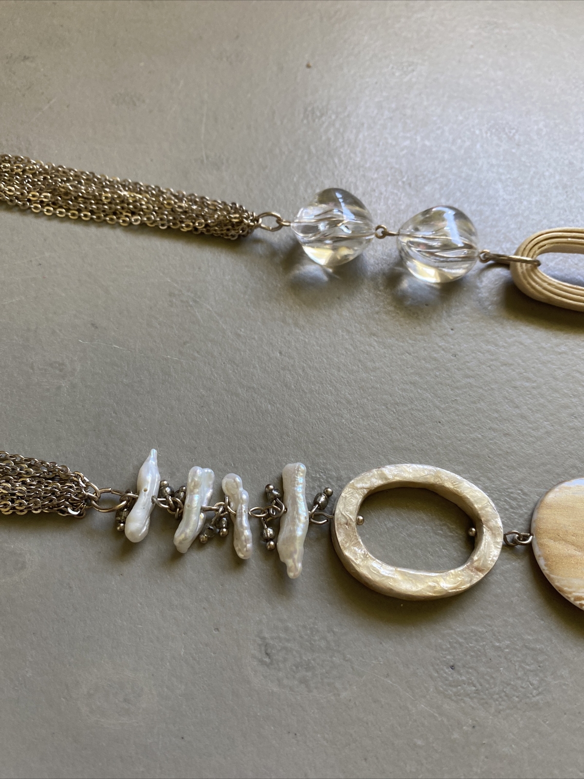 Long Nice Statement necklace assorted materials 4… - image 5