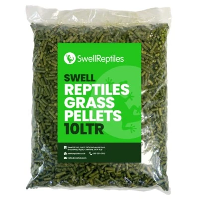 SWELL REPTILES Swell Reptile Tortoise Grass Pellets Reptile Substrate and Food | 10 Litres