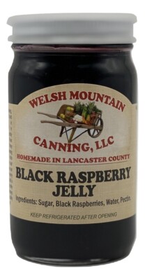 BLACK RASPBERRY JELLY - 100% All Natural 8 oz Fresh Fruit Spread Amish Homemade