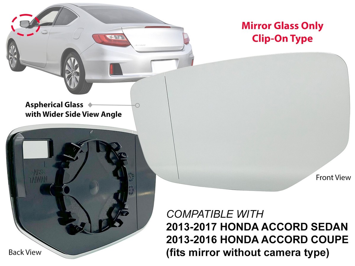 Mirror Glass Non-Heated 2013-2017 HONDA ACCORD Sedan 2013-16 Coupe