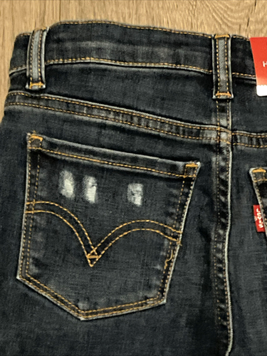LEVIS 720 High Rise Super Skinny Youth 7/8 Distressed NWT - Picture 6 of 8