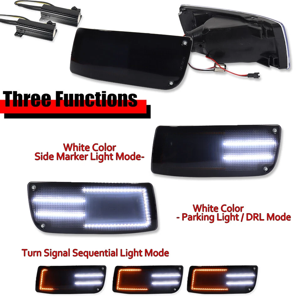 2X Luces LED de señal de parachoques delantero con interruptor trasero ahumado para 90-96 Nissan 300ZX Z Z Z32 Foto 2 de 4