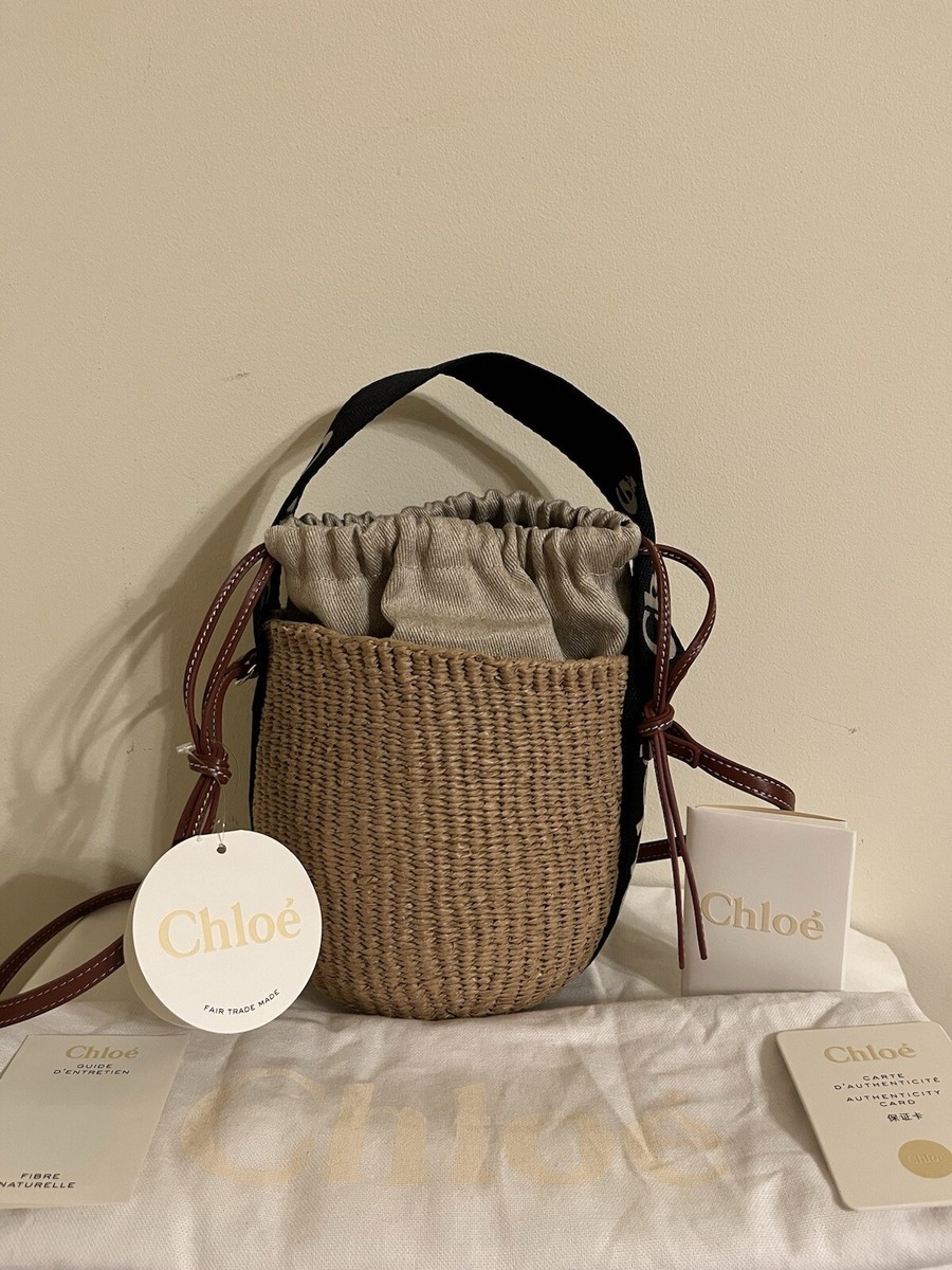NWT Chloé Small Woody Basket Bag Black Beige | eBay NWT Chloé Small Woody Basket Bag Black Beige | eBay