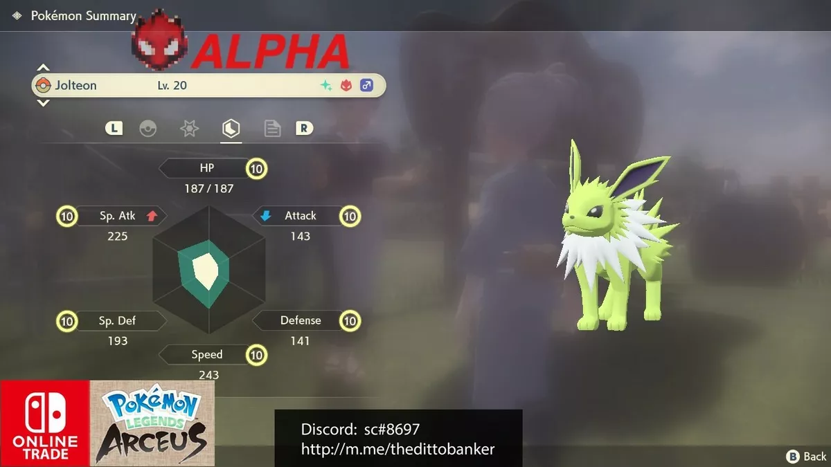 Pokemon Legends Arceus SHINY ALPHA EEVEE EVOLUTION LV.20 Bundle (x9) ✨ 6IV  Maxed