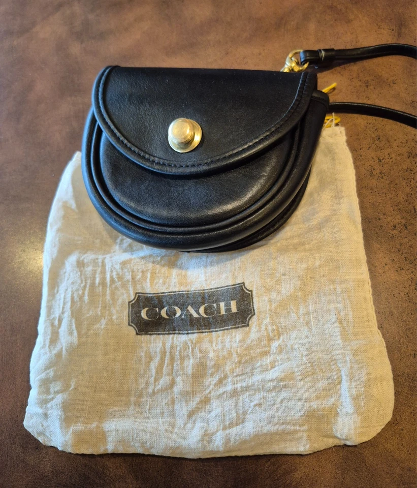 Vintage COACH #9826 Black Leather Mini Belt or Crossbody Bag Authentic - Image 2 of 4