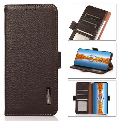 Magnetisch Echt Leder Kartenfach Flip Schutztasche Case f Huawei P50/Nova 10/Pro