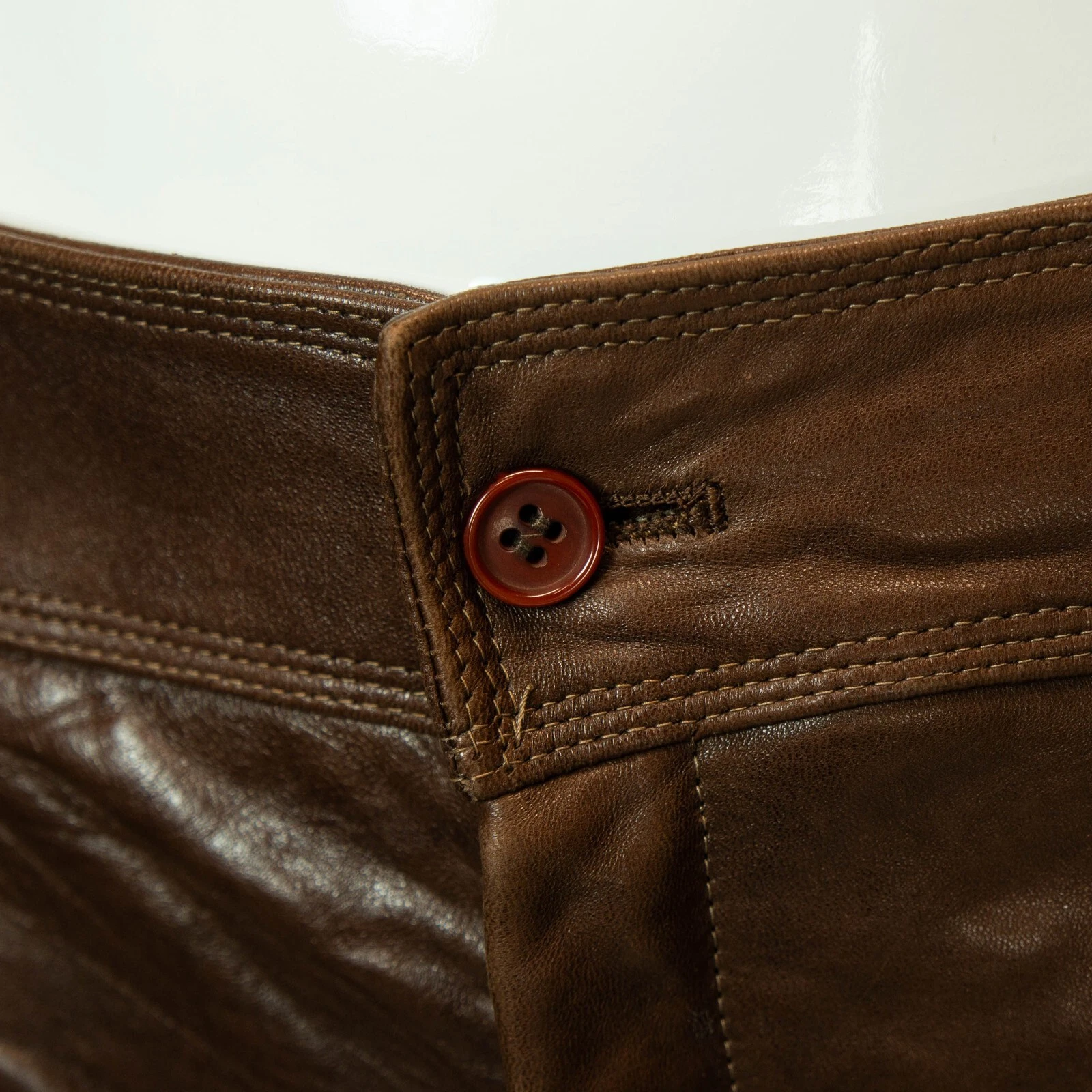 GIANNI VERSACE pantalone donna pelle marrone vintage anni 80 90