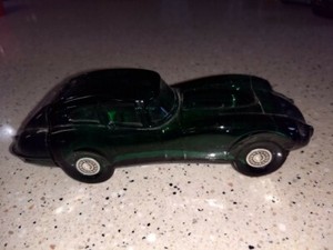 Vintage Avon  Car Cologne Decanter Green Jaguar Deep Woods After Shave *EMPTY*