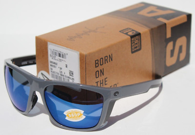 COSTA DEL MAR Ferg POLARIZED Sunglasses Shiny Gray/Blue Mirror 580P NEW