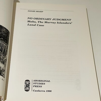 No Ordinary Judgement (Softcover 1996) Nonie Sharp Mabo Land Case