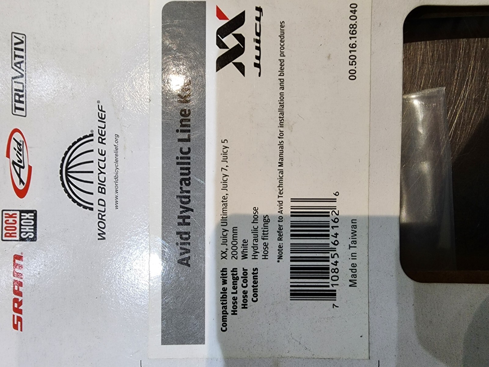 Avid Hydraulikleitung 2000 Mm – Für Elixir Bremsen, Inkl. Verschraubungen, Farbe Weiß