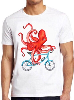 Octopus On A Bicycle Meme Funny Vintage Style Cult Music Gift Tee T Shirt
