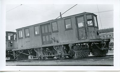 6E408 RP 1940s? SCRANTON TRANSIT CO PA LINE SNOW SWEEPER CAR #100