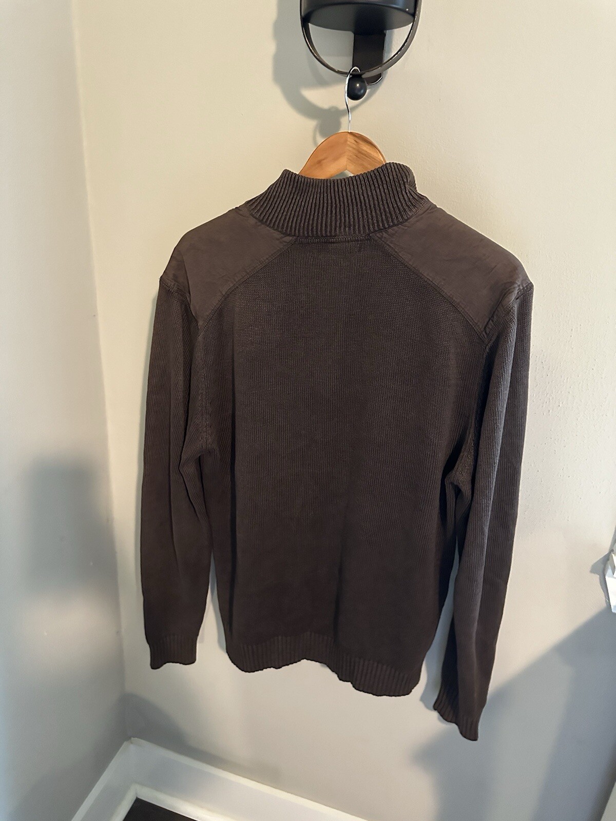 Method Brown Knit Quarter Zip Pullover Sweater Me… - image 6