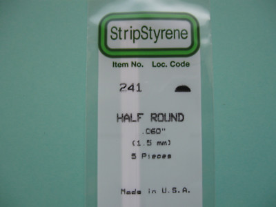 (3,48  /m) Halbrundstäbe 1,5 x 350 mm , Evergreen 241