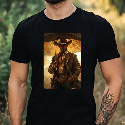 Mens Cowboy Umbrella Print Cotton T-Shirt Size XS to 5XL