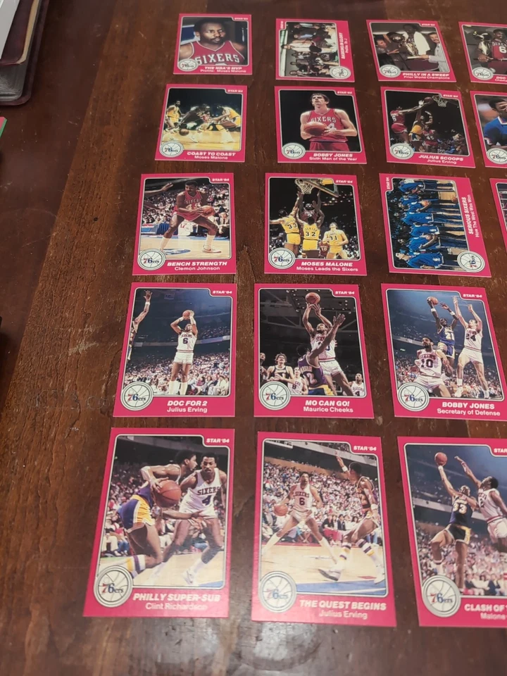 1984 Star Philadelphia 76ers 1982-83 NBA World Champions 25 Card Set Erving  - Image 4 of 4