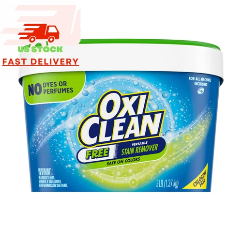 OxiClean Versatile Stain Remover Powder Free, Laundry Remover, 3 Lbs
